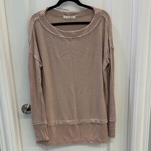 We The Free Mauve Waffle Knit Sweatshirt